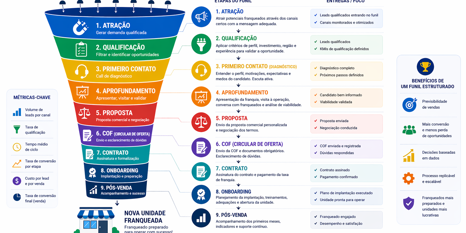 funil de vendas de franquias estruturado