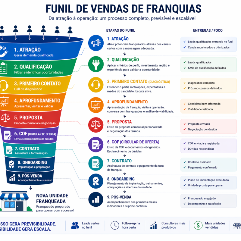funil de vendas de franquias estruturado